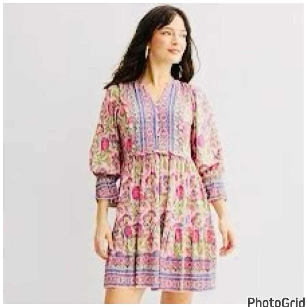 Farmer’s Market Floral Boho Dress L